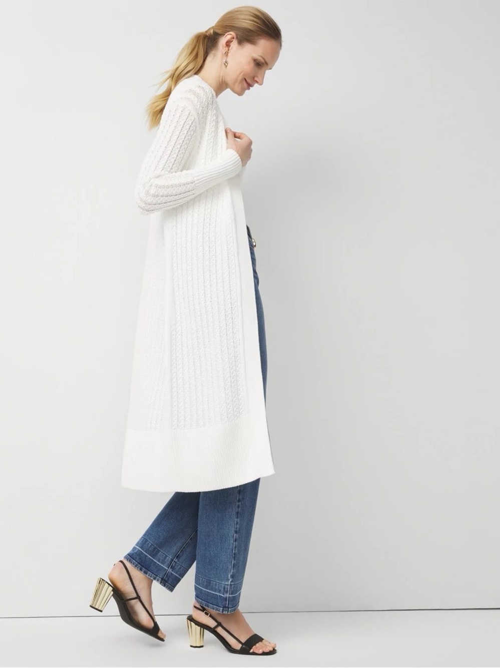 White House Black Market Longline Cardigan Duster XL EUC